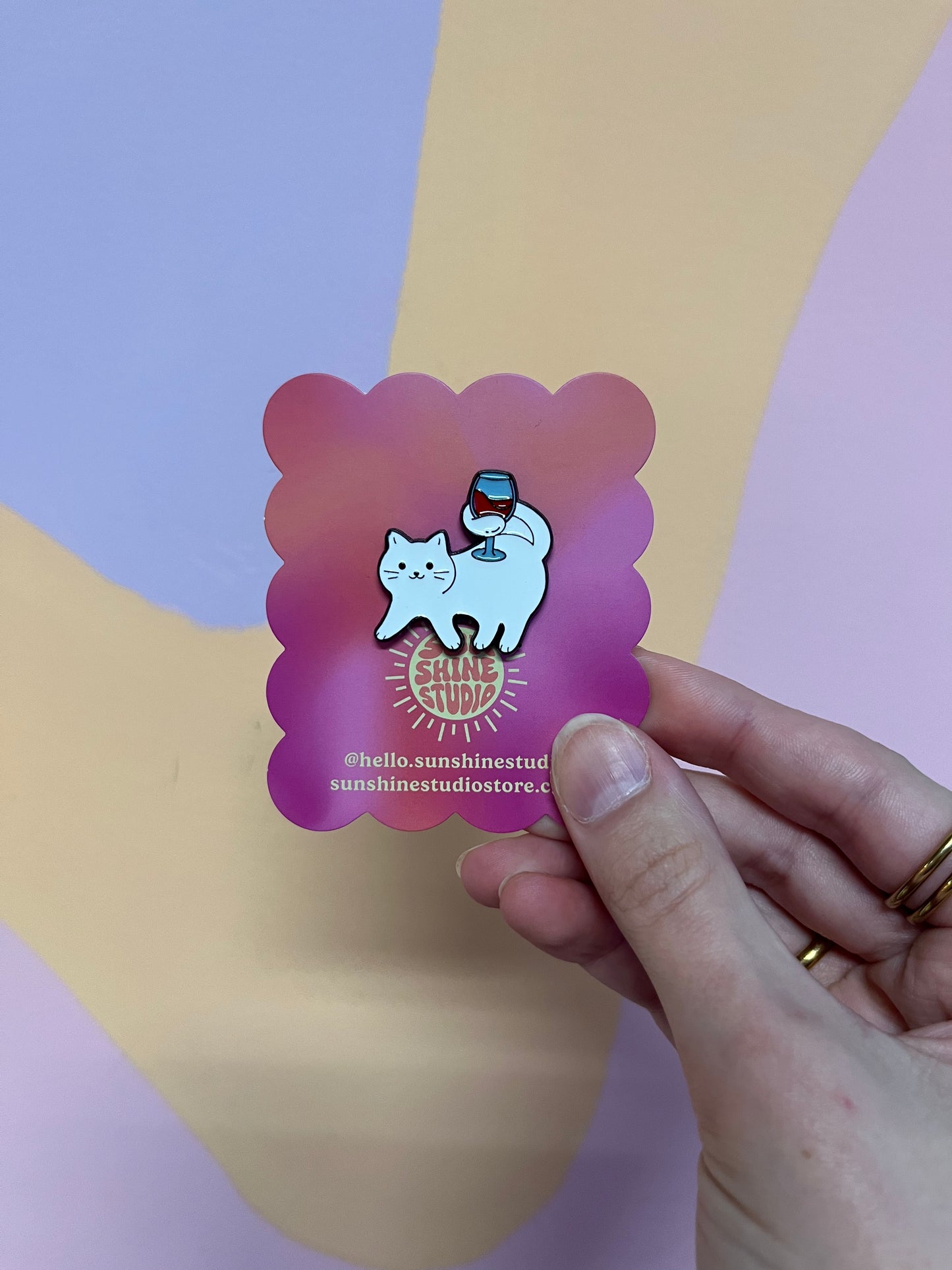 Wine Cat Enamel Pin