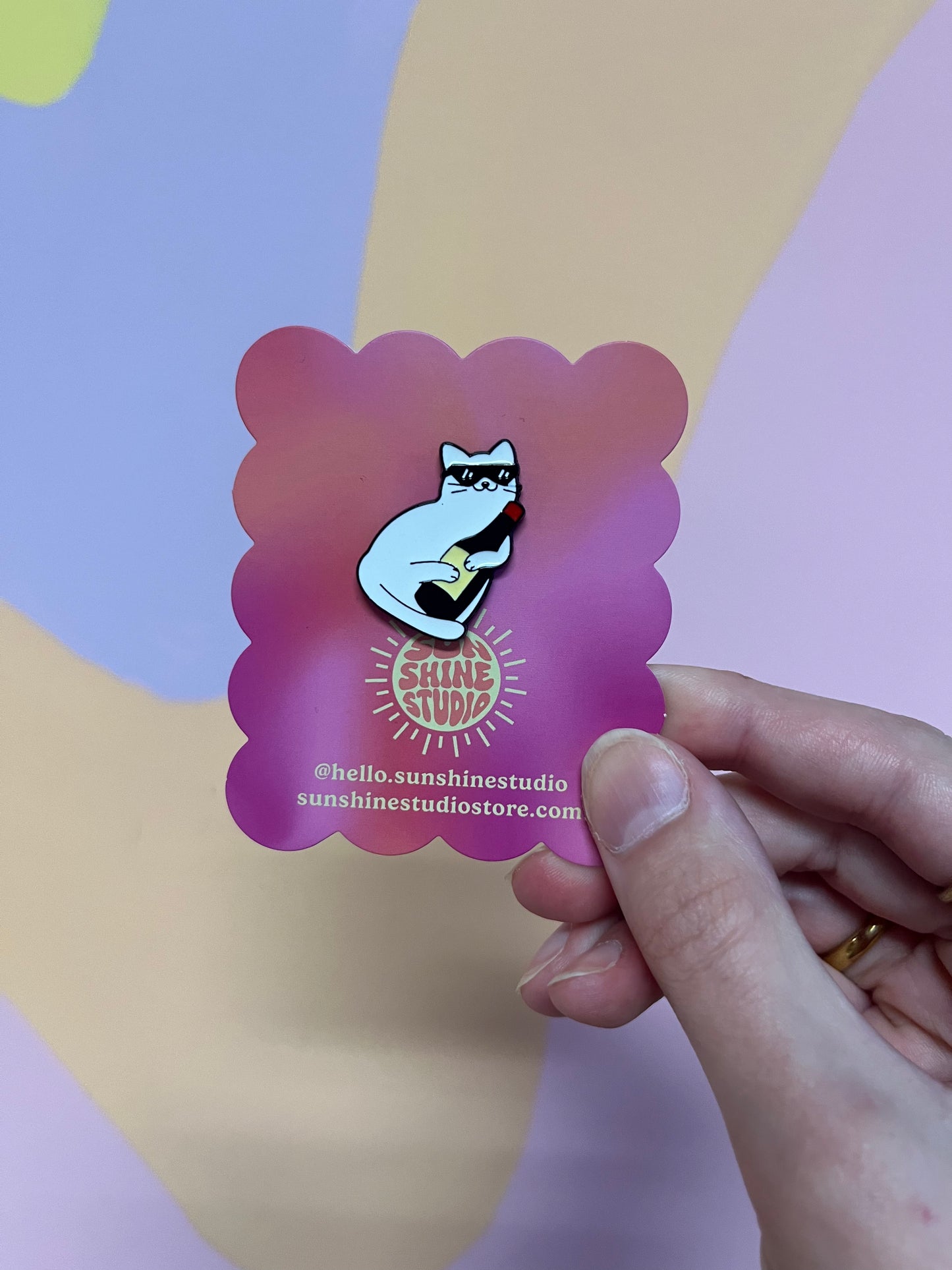 Wine Cat Enamel Pin