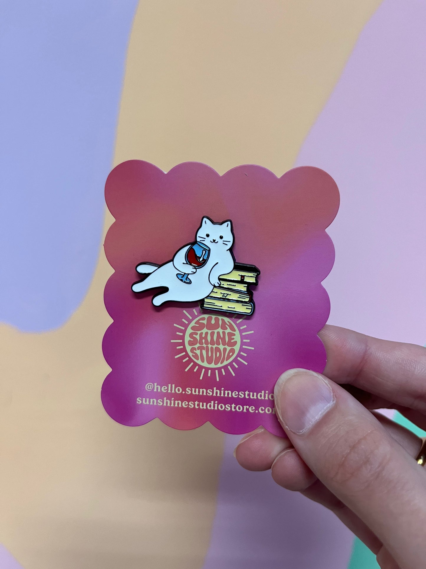 Wine Cat Enamel Pin
