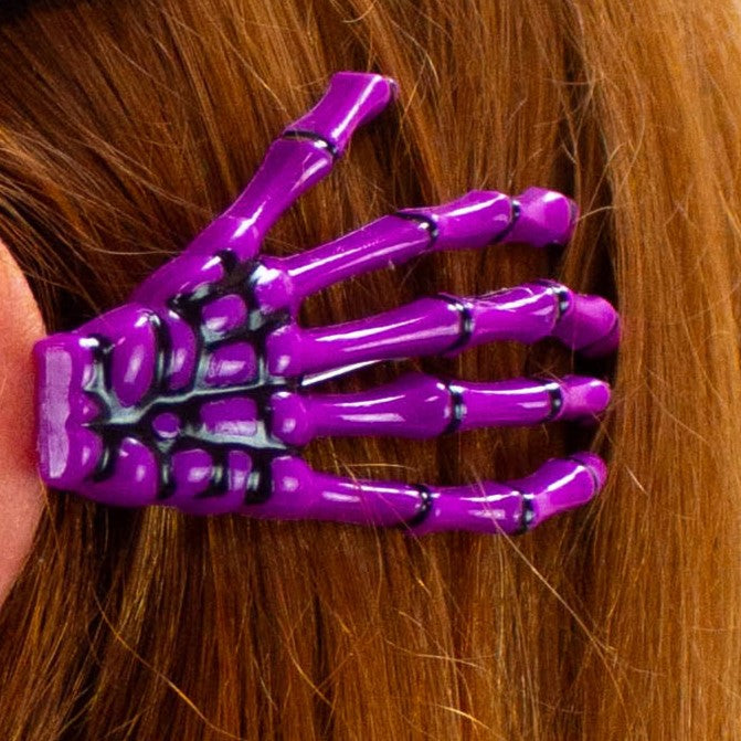 Ghastly Grasp Colorful Skeleton Hand Hair Clip