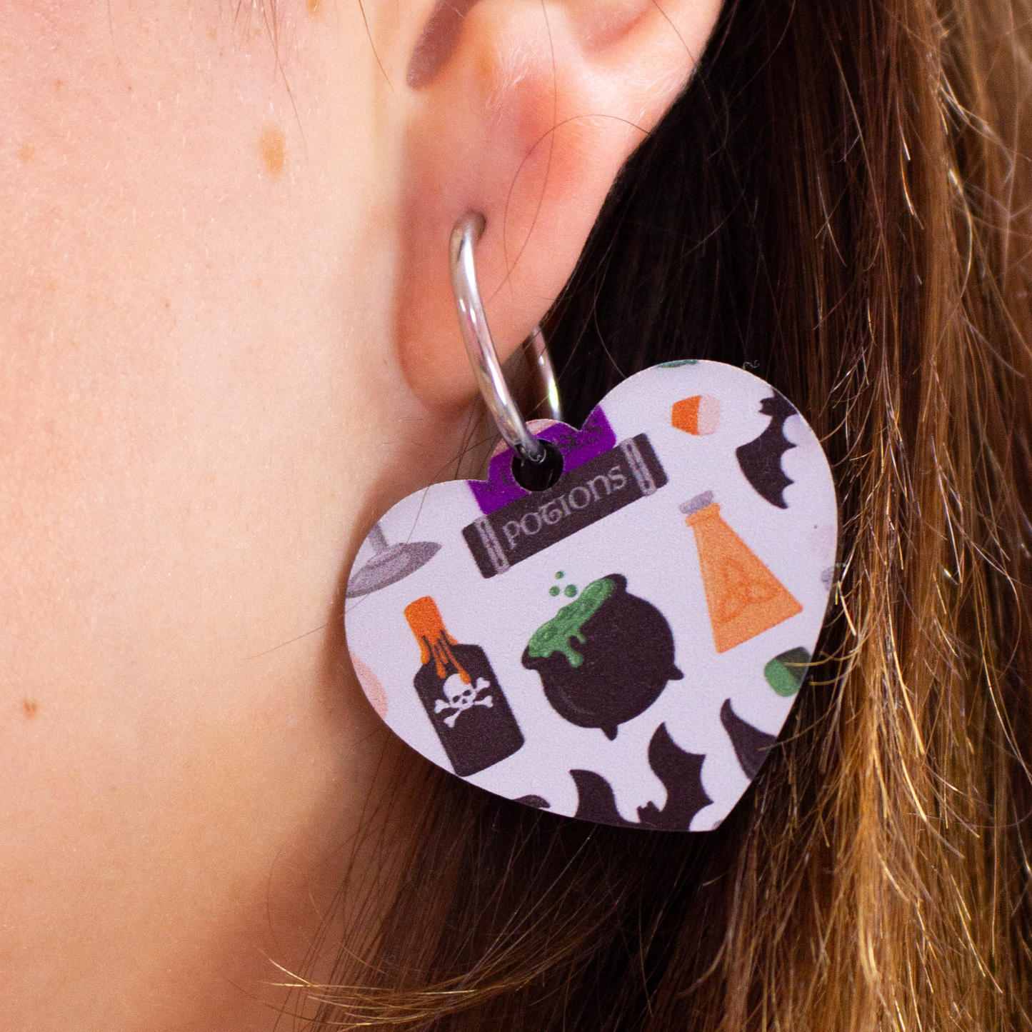 2-in-1 Spooky Sweetheart Heart Earrings