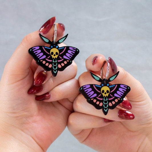 Frightful Flier Moth Titanium Earrings