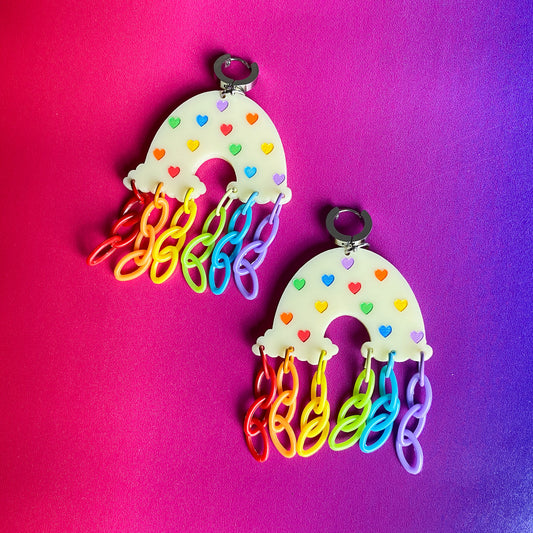 Colorful Rainbow Chain Earrings
