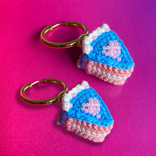 Slice of Cotton Candy Cake Earrings