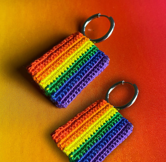 Crocheted Rainbow Earrings
