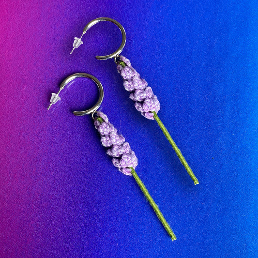 Lavender Crocheted Earrings