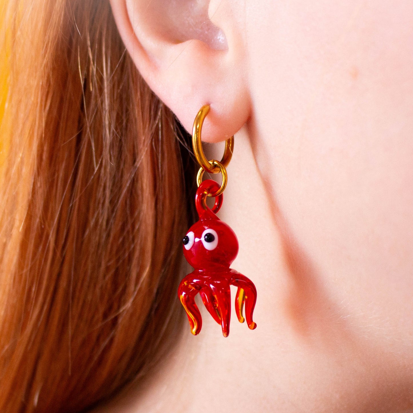 Glass Beaded Colorful Octopus Earrings-2-in-1 pair