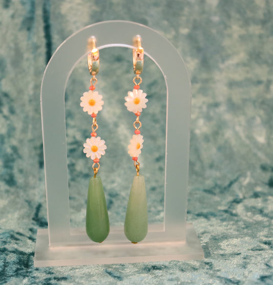 Flower Pearl Dainty Earrings