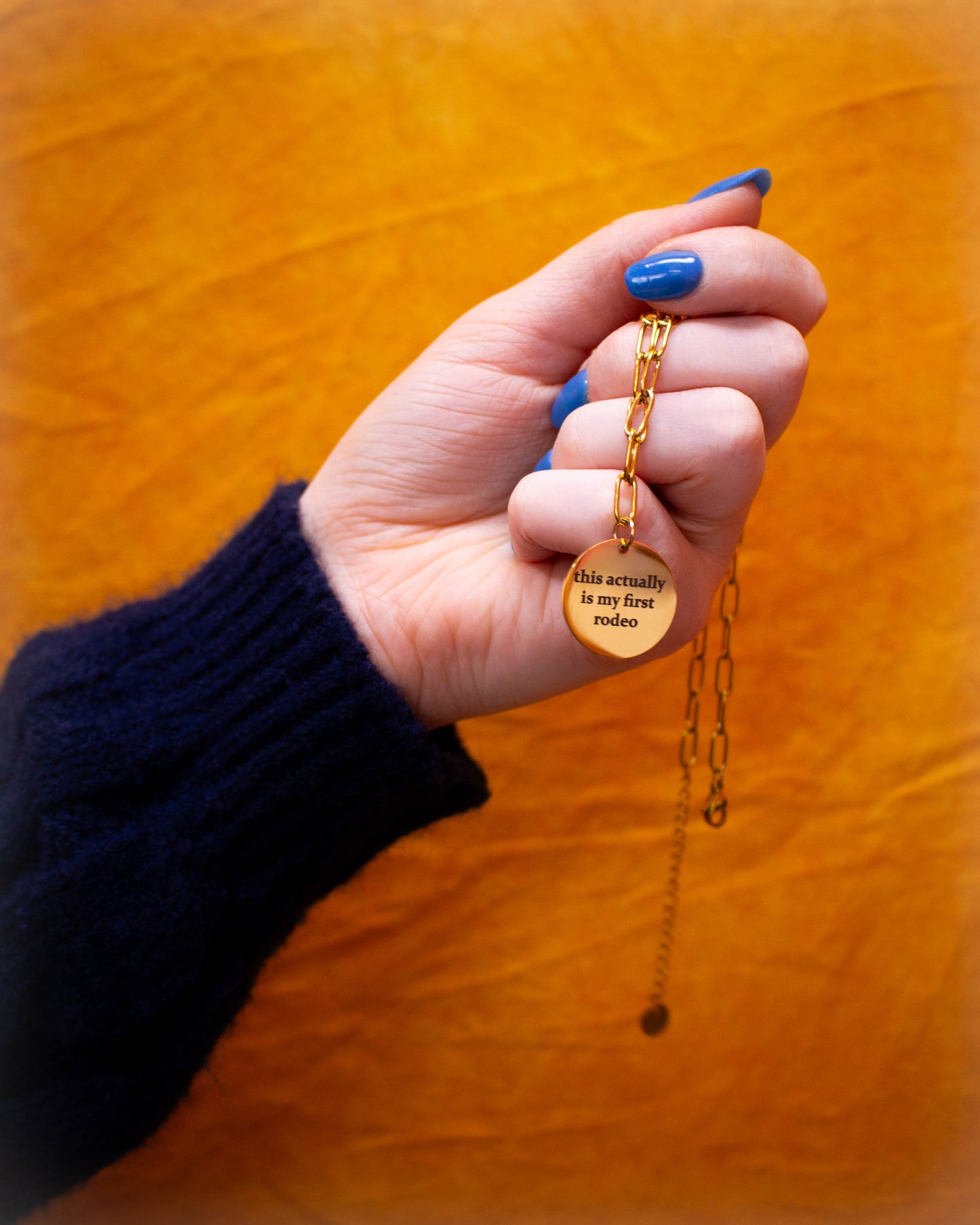 "This actually is my first rodeo" Engraved Necklace