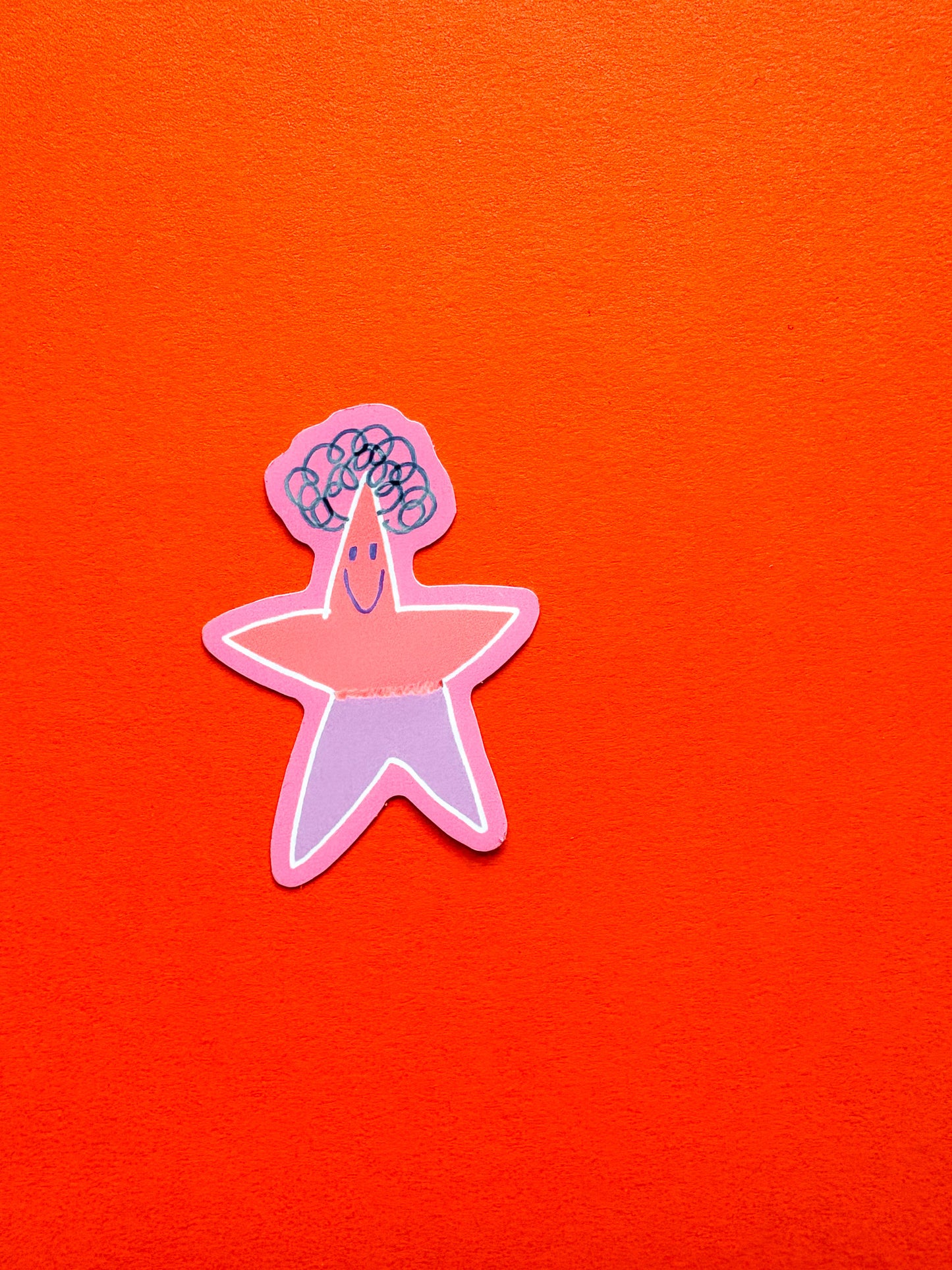 Happy Purple Star Vinyl Sticker