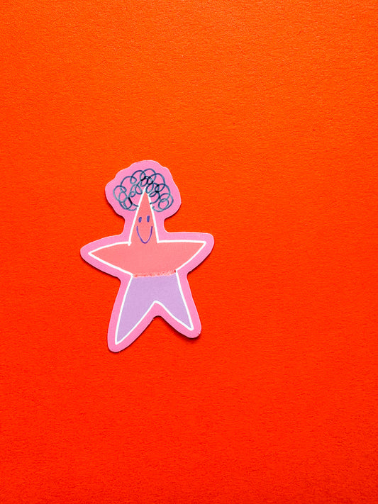 Happy Purple Star Vinyl Sticker