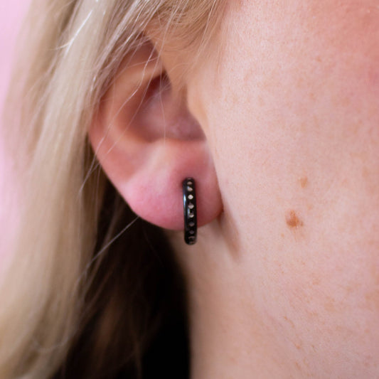 Titanium Serpentine Black Hoops