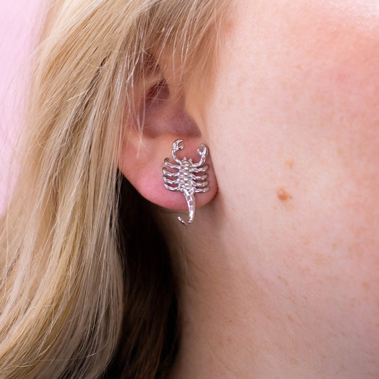 Titanium Scorpion Stud Earrings