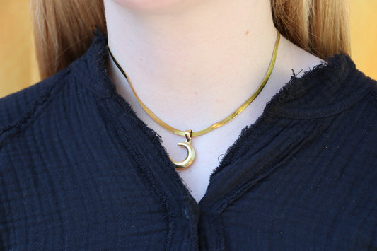 Titanium Moon Necklace