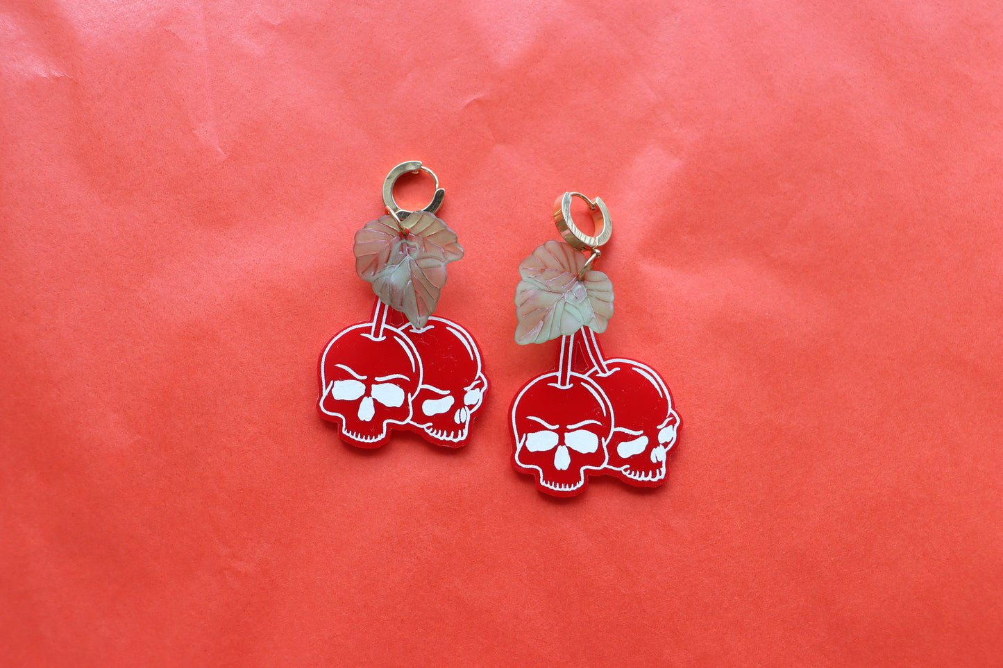 "Dying to Have Fun" Cherry Skeleton Earrings