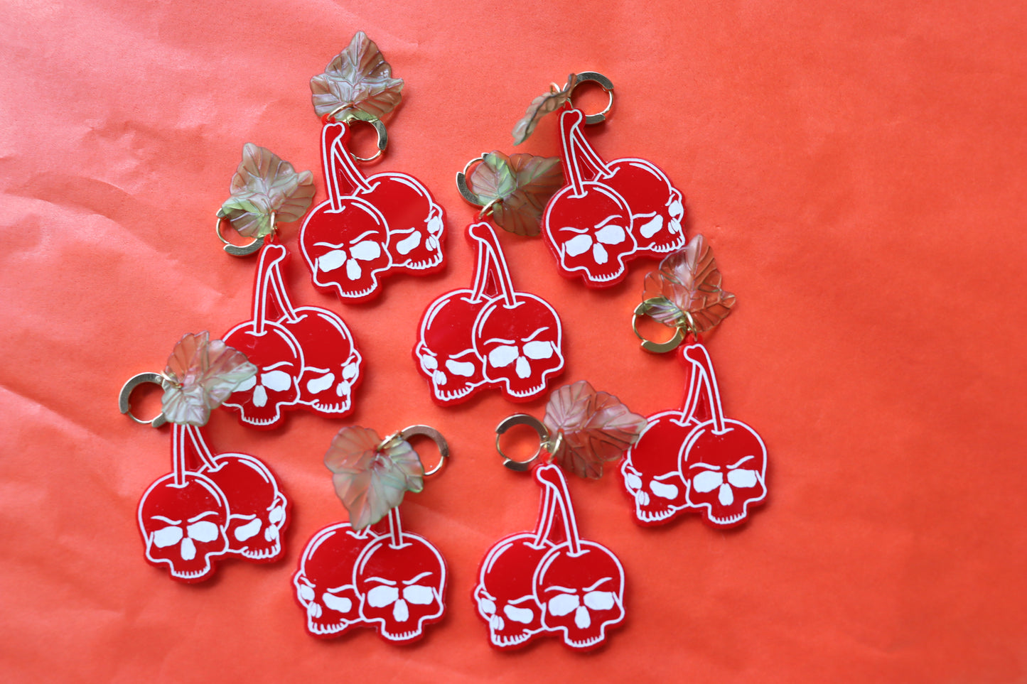 "Dying to Have Fun" Cherry Skeleton Earrings