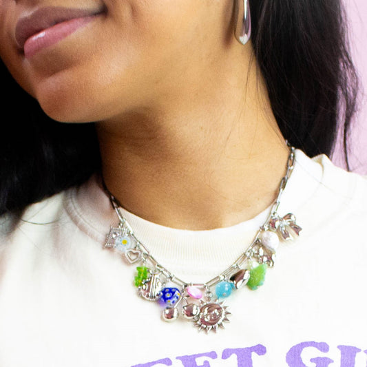 Bling Thing - Loaded Titanium Charm Necklace