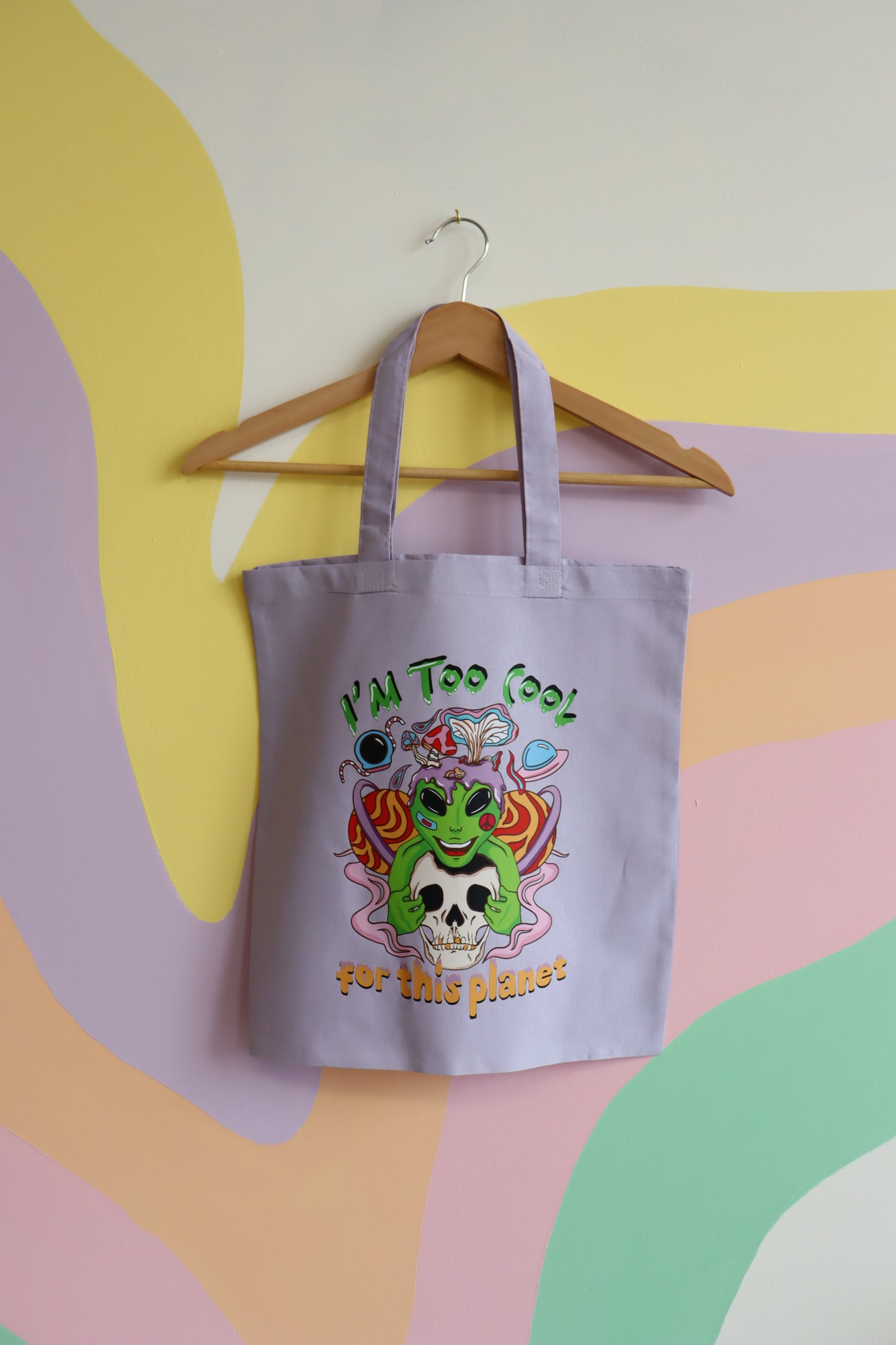 Colorful Graphic Print Tote bags