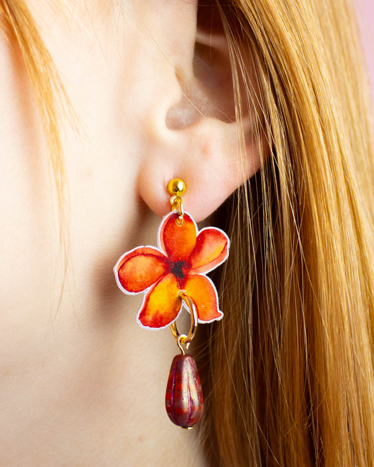 Plumeria Drop Earrings