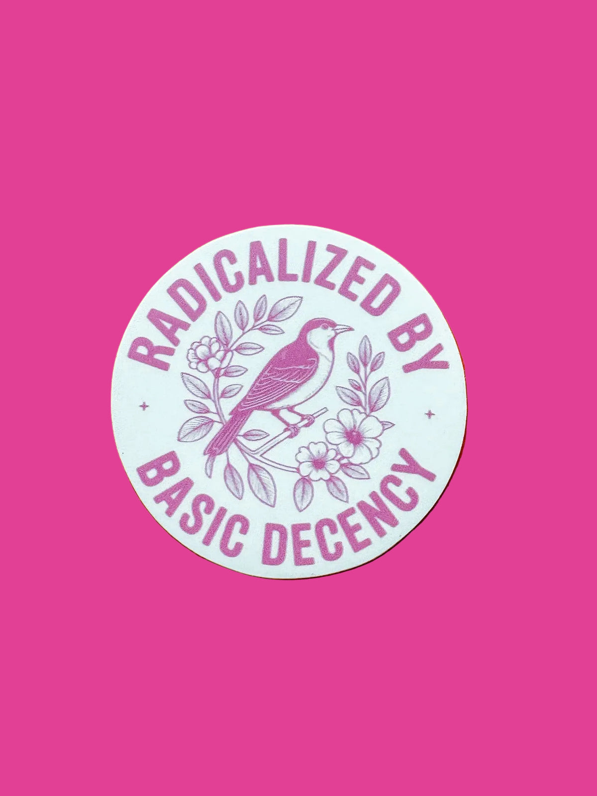 “Radicalized by Basic Decency” Sticker