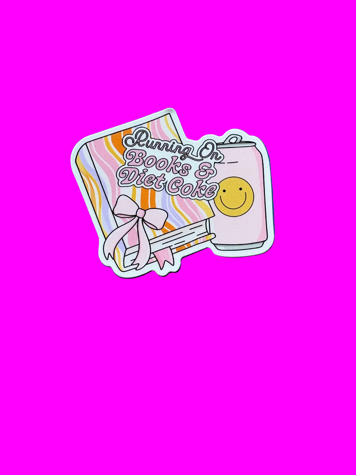 "Running on Books & Diet Coke" - Sticker
