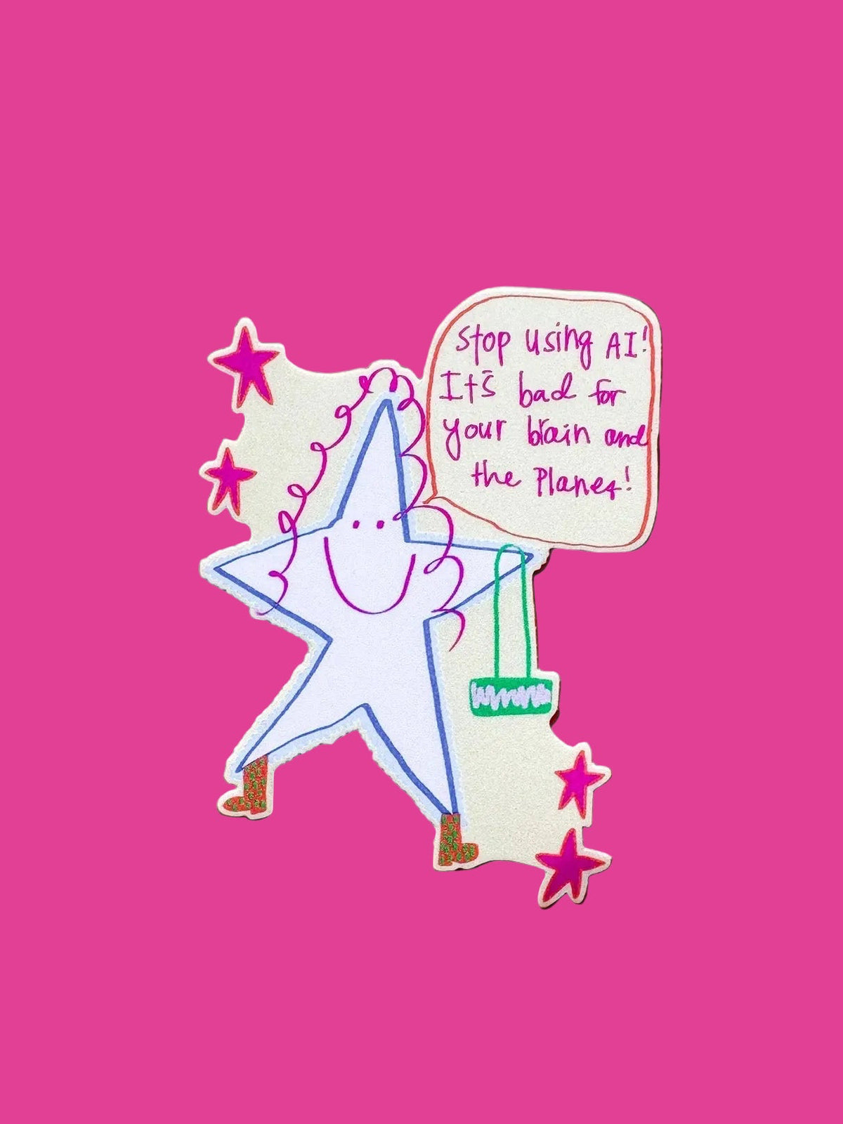 Stop Using AI! Vinyl Sticker