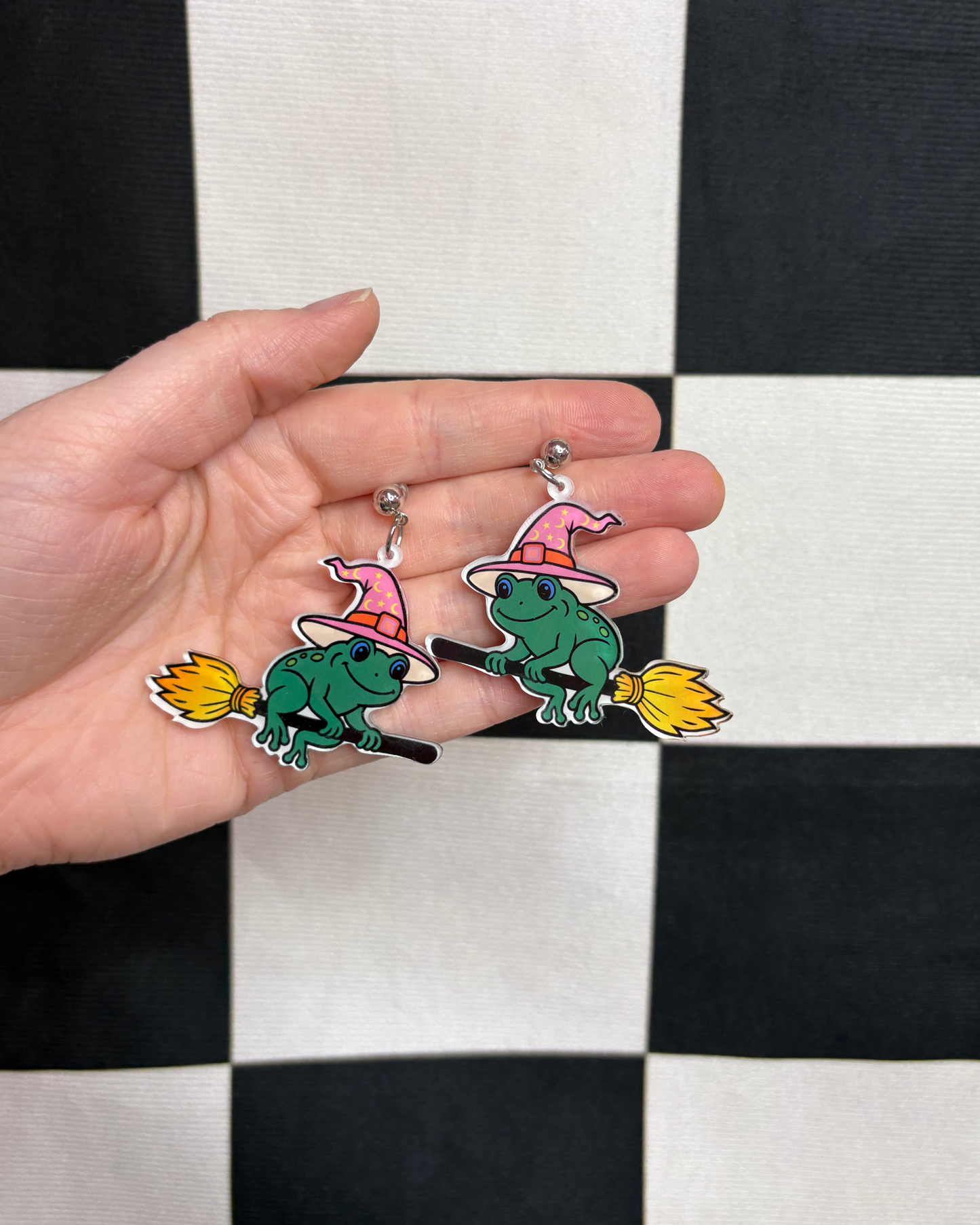 Toadaly up to no Good Acrylic Earrings