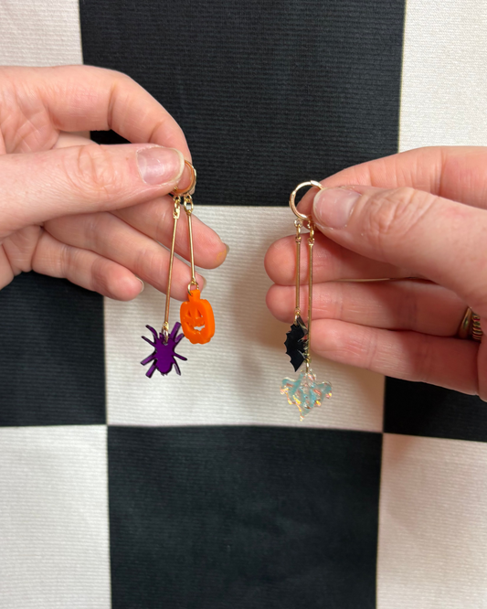 Halloween Night Acrylic Mismatch Earrings