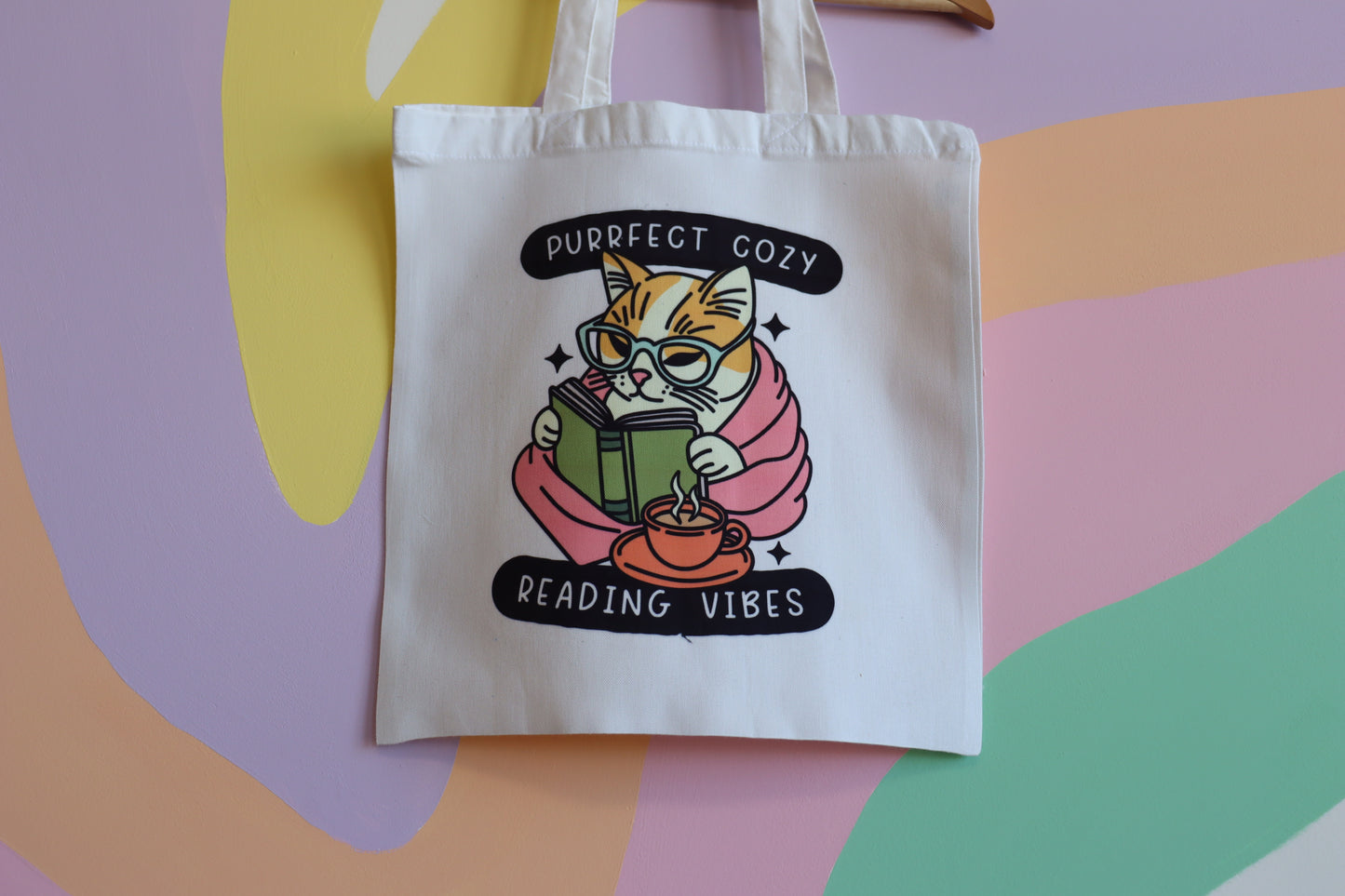 Purrfect Cozy Reading Vibes Tote Bag