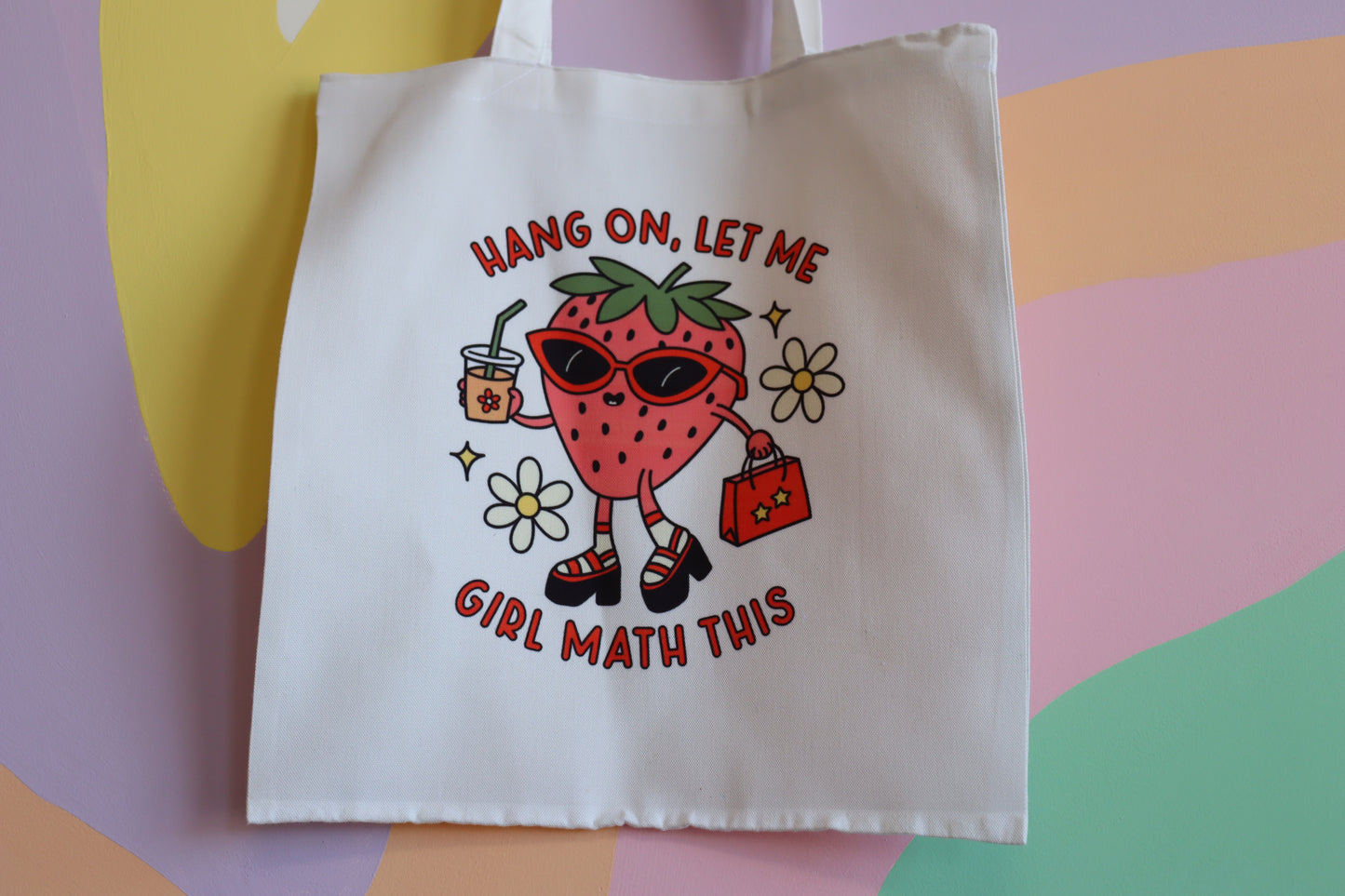 Girl Math-Strawberry Tote Bag