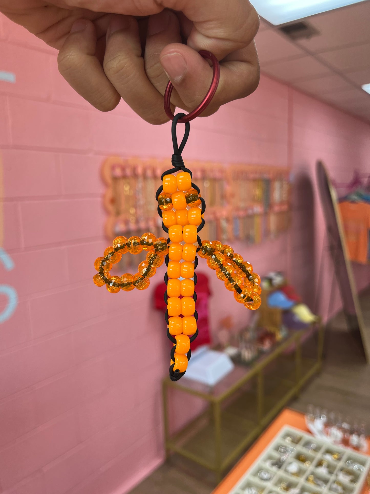 Dragonfly Beaded Keychain