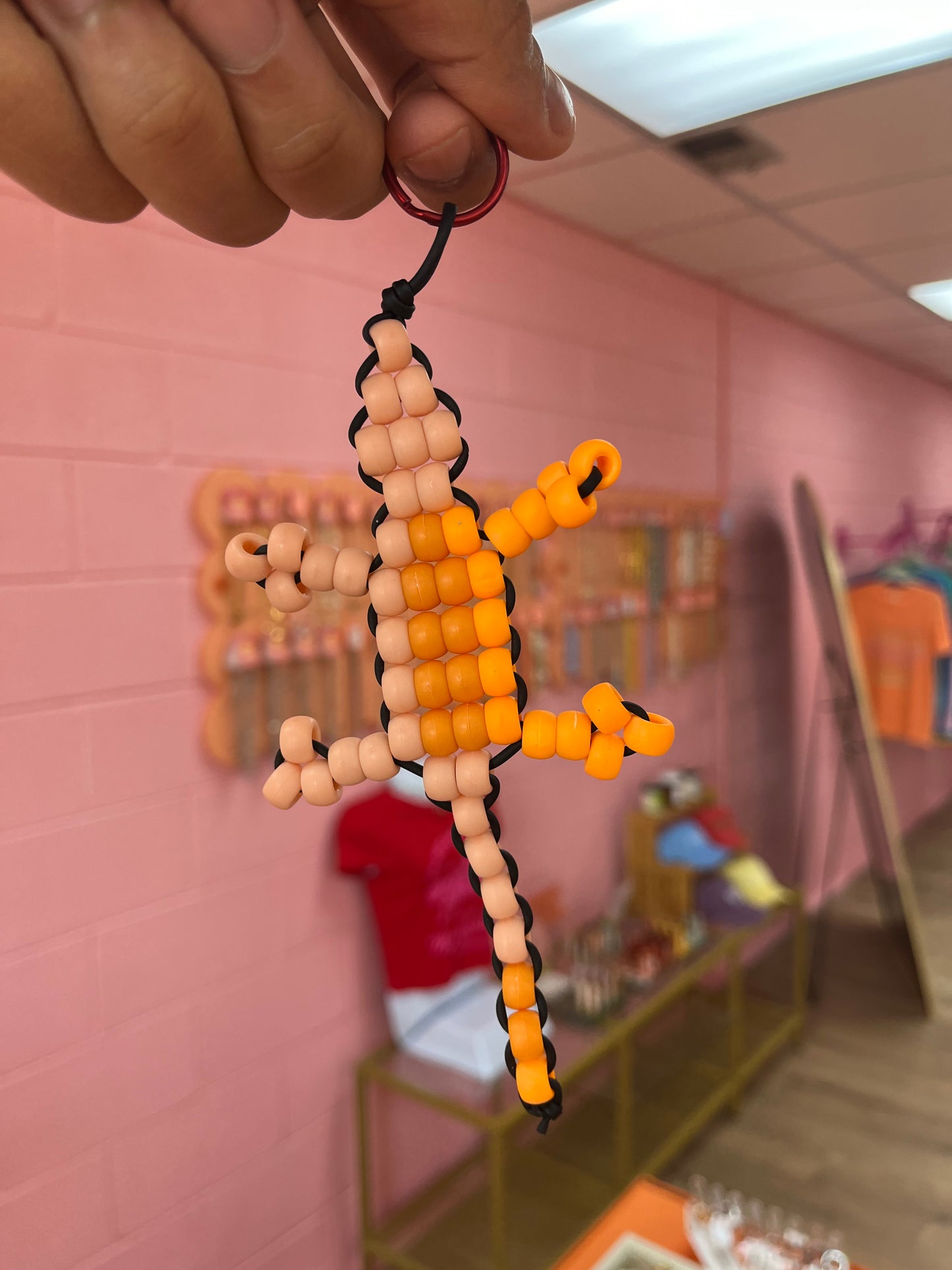 Lizard Beaded Keychain