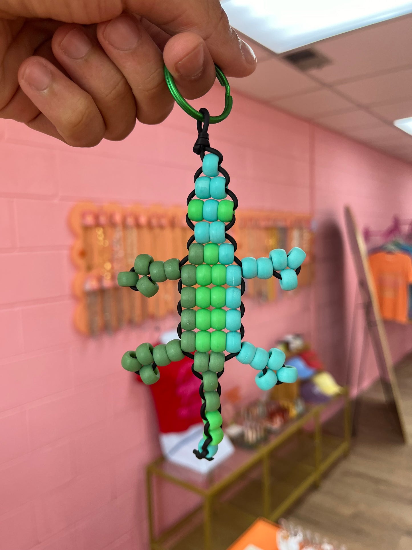 Lizard Beaded Keychain