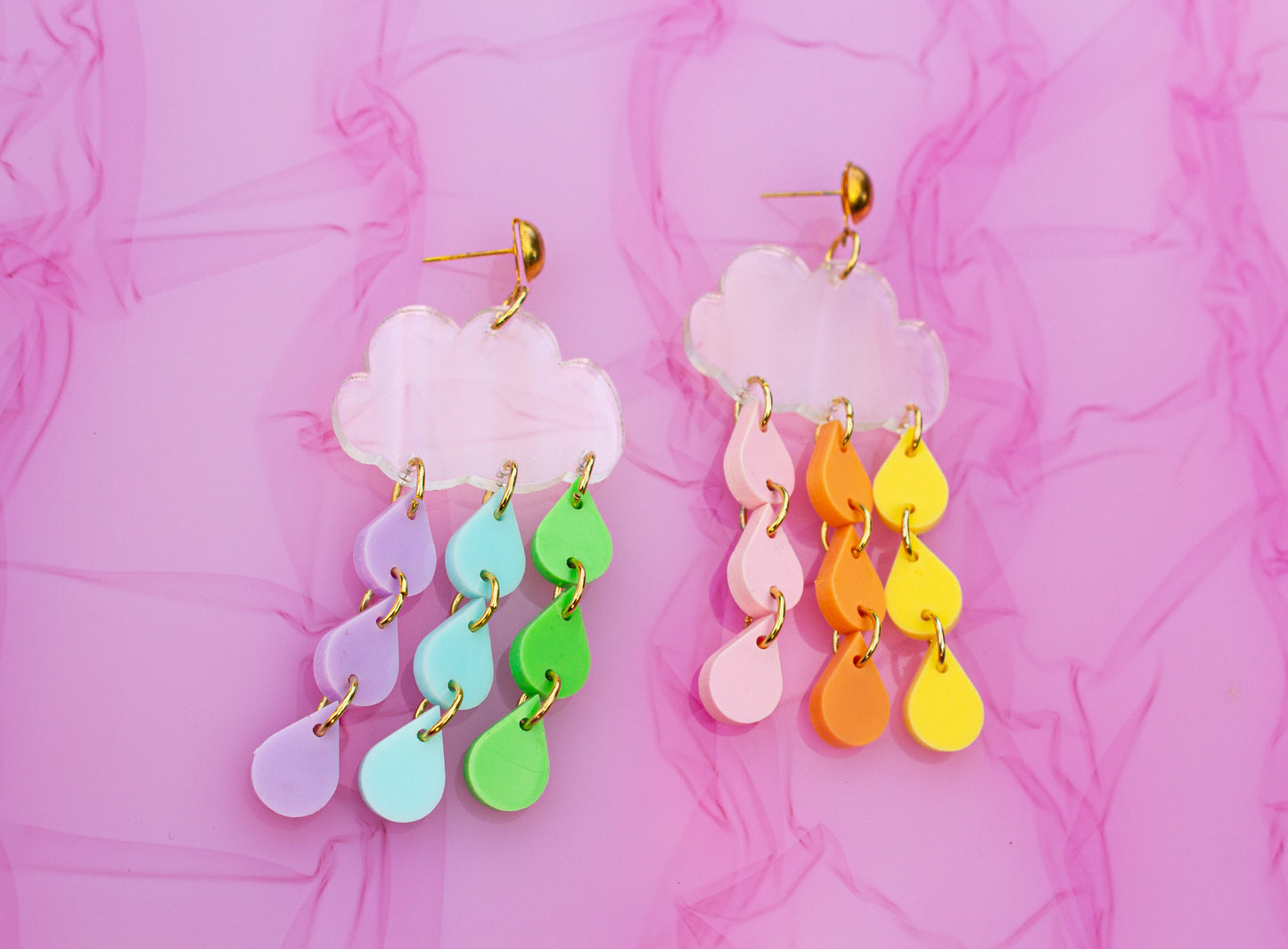 Pastel Rainbow Cloud Pride Earrings