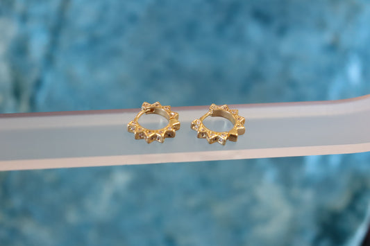 Sparkly Sun Ray Hoop Earrings