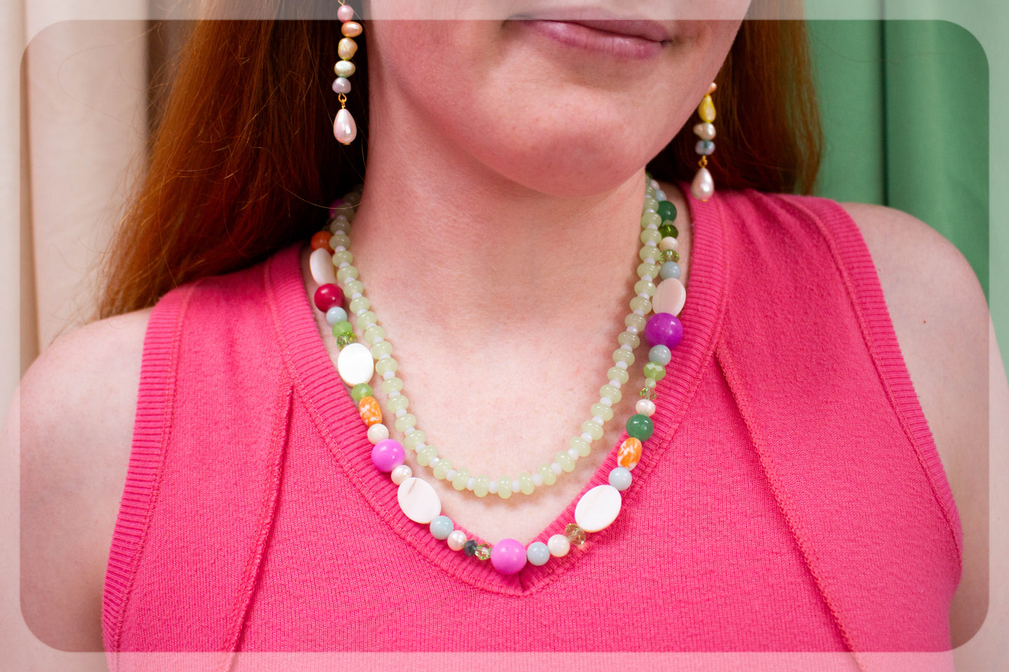 Gentle Green Beaded Necklace