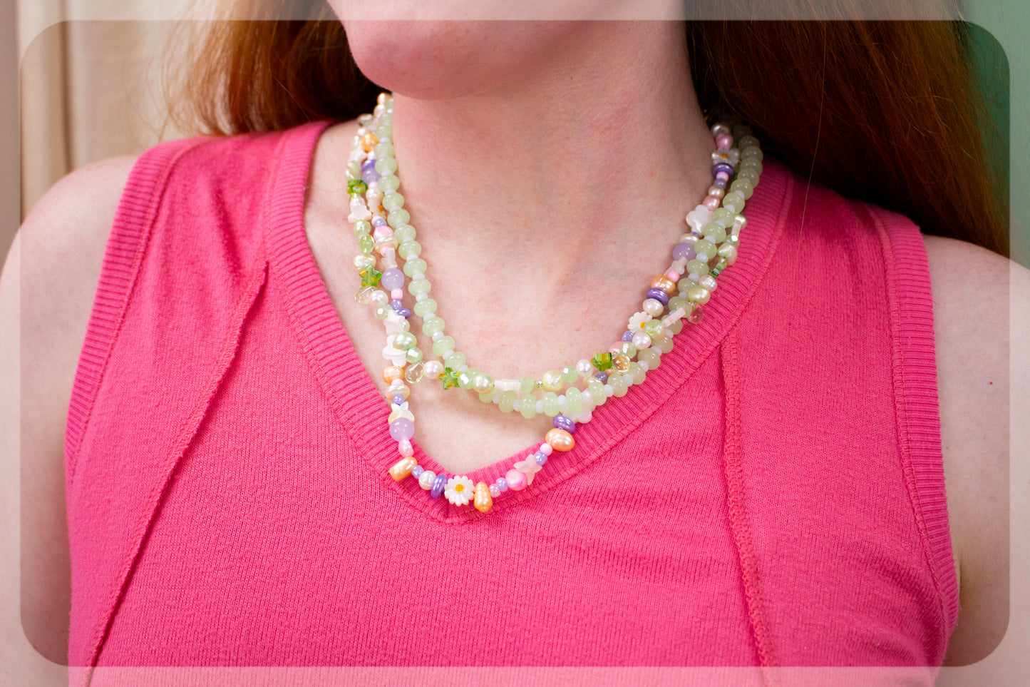 Soft Beach Pastels Beaded Necklace