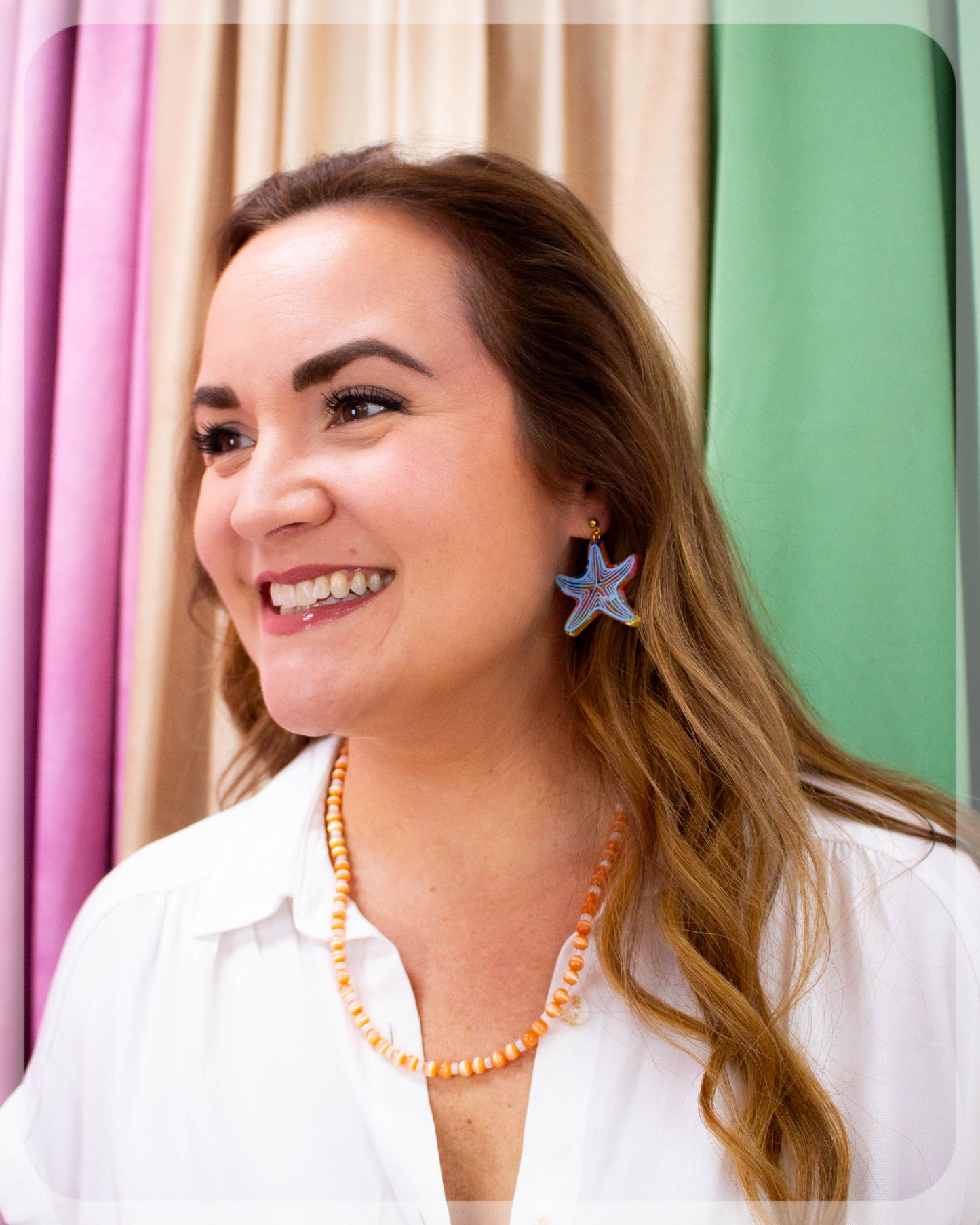Painted Starfish Earrings