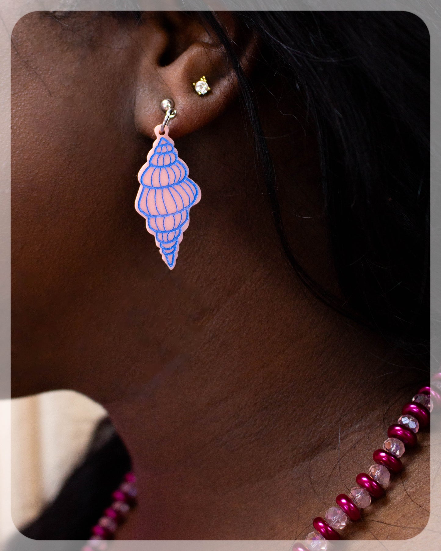 Painted Spiral Shell EarringsS