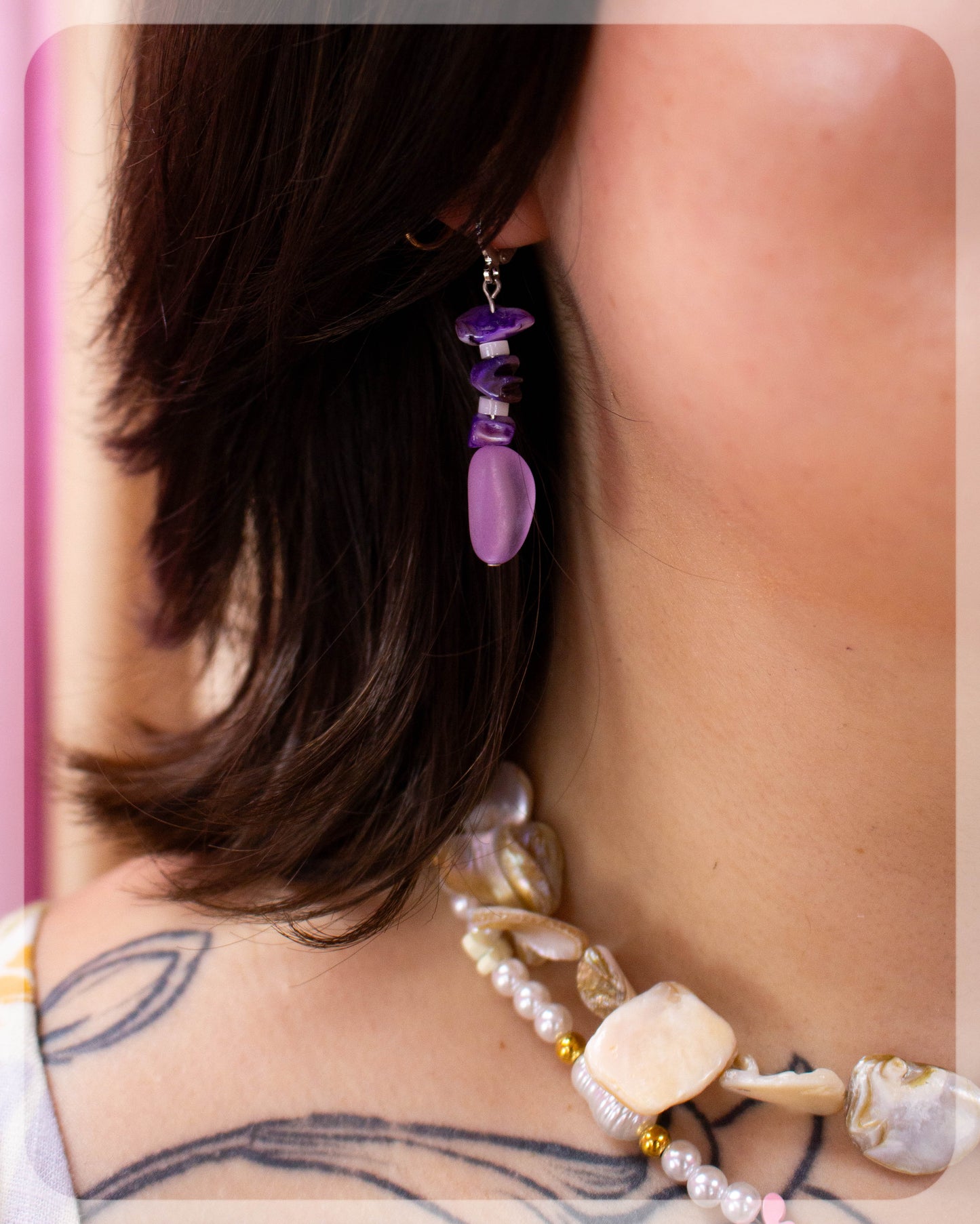Lilac Sea Glass Earrings