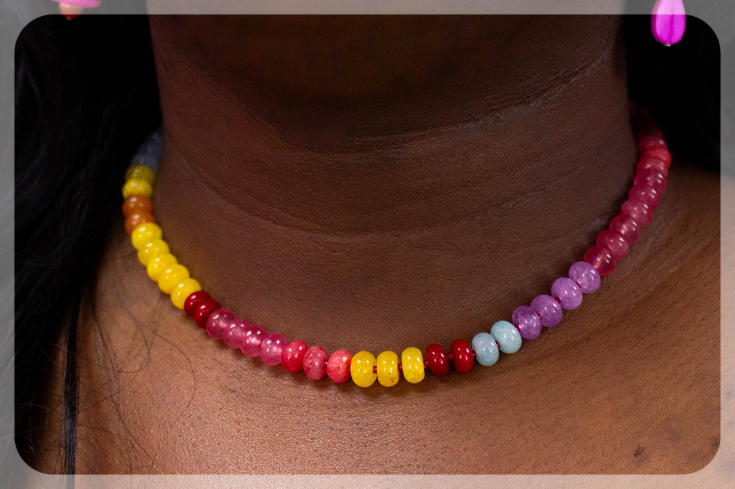 Warm Beach Sunset Beaded Choker