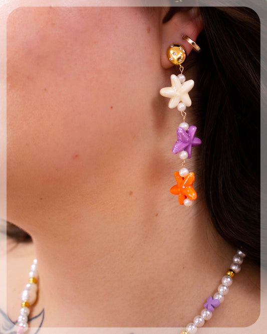 Sunset Sorbet Starfish Earrings