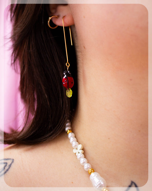 Glass Ladybug Earrings