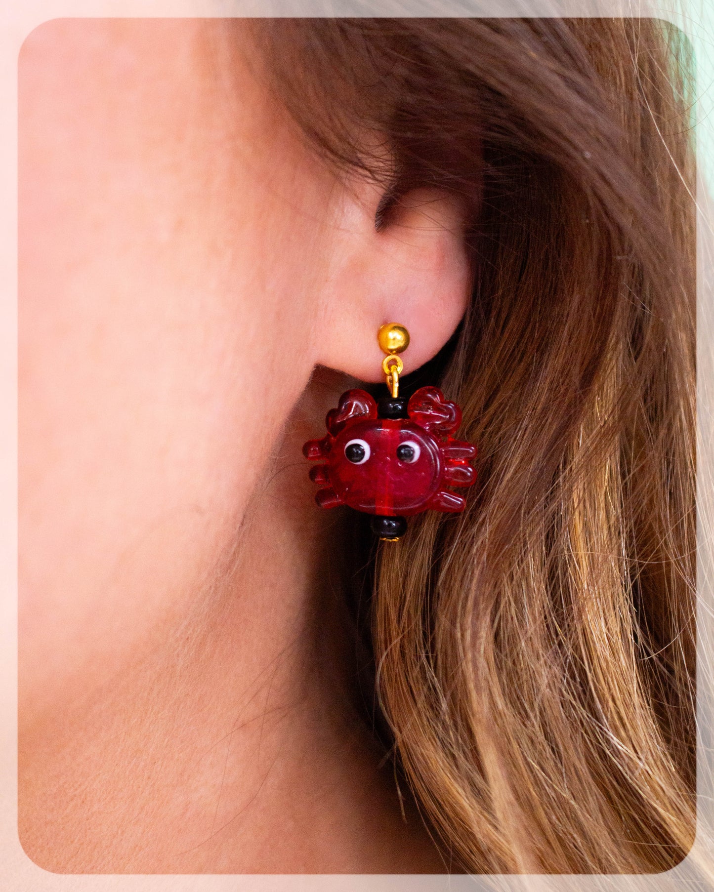 Glass Crab Earrings