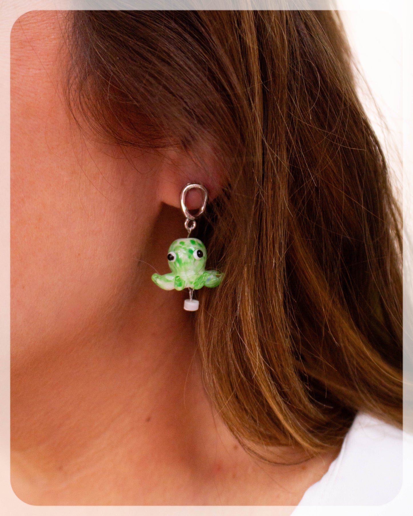 Glass Speckled Octopus Earrings