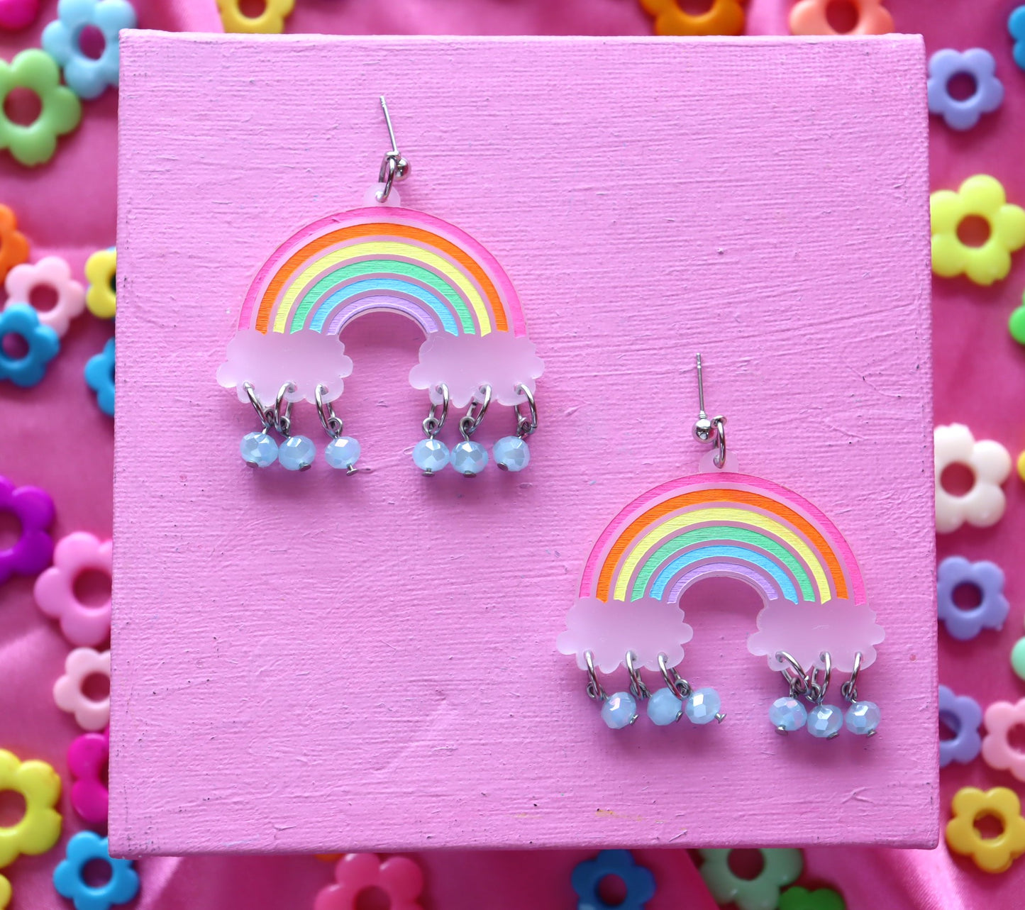 Painted Rainbow Earrings