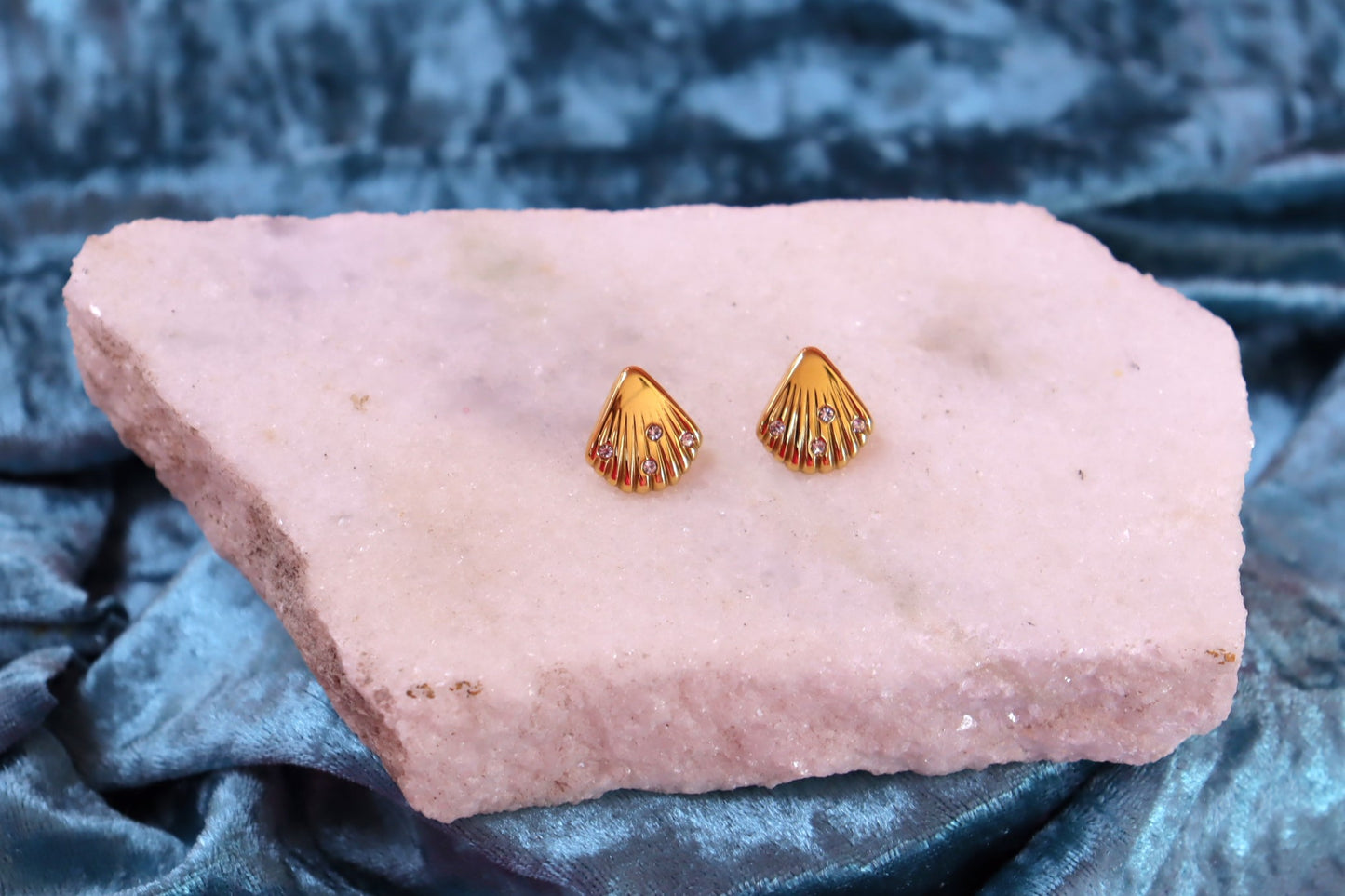 Titanium Shimmer Shell Studs