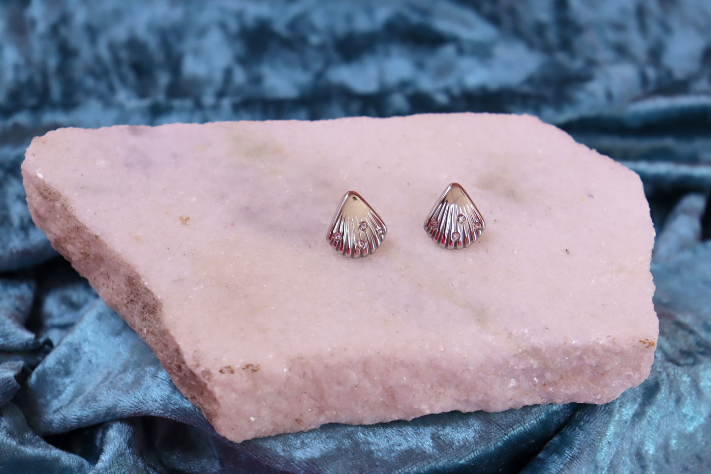 Titanium Shimmer Shell Studs