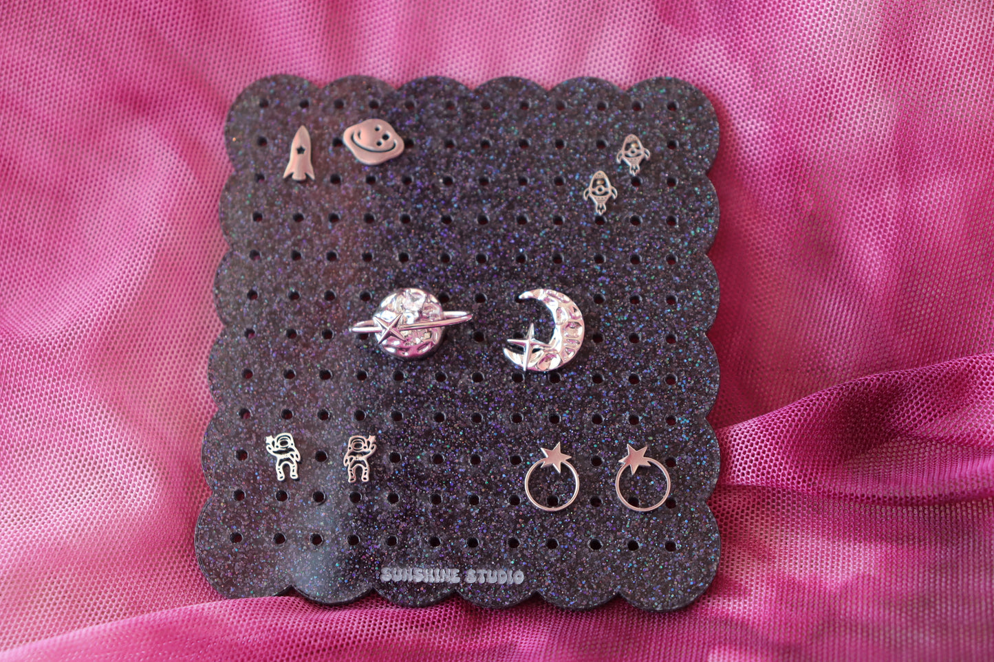 Midnight Galaxy Travel Earring Holder