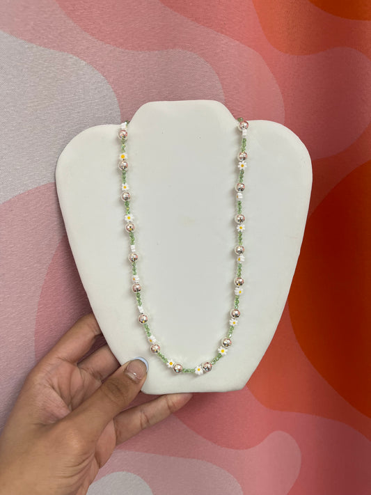 Disco Daisies Beaded Necklace